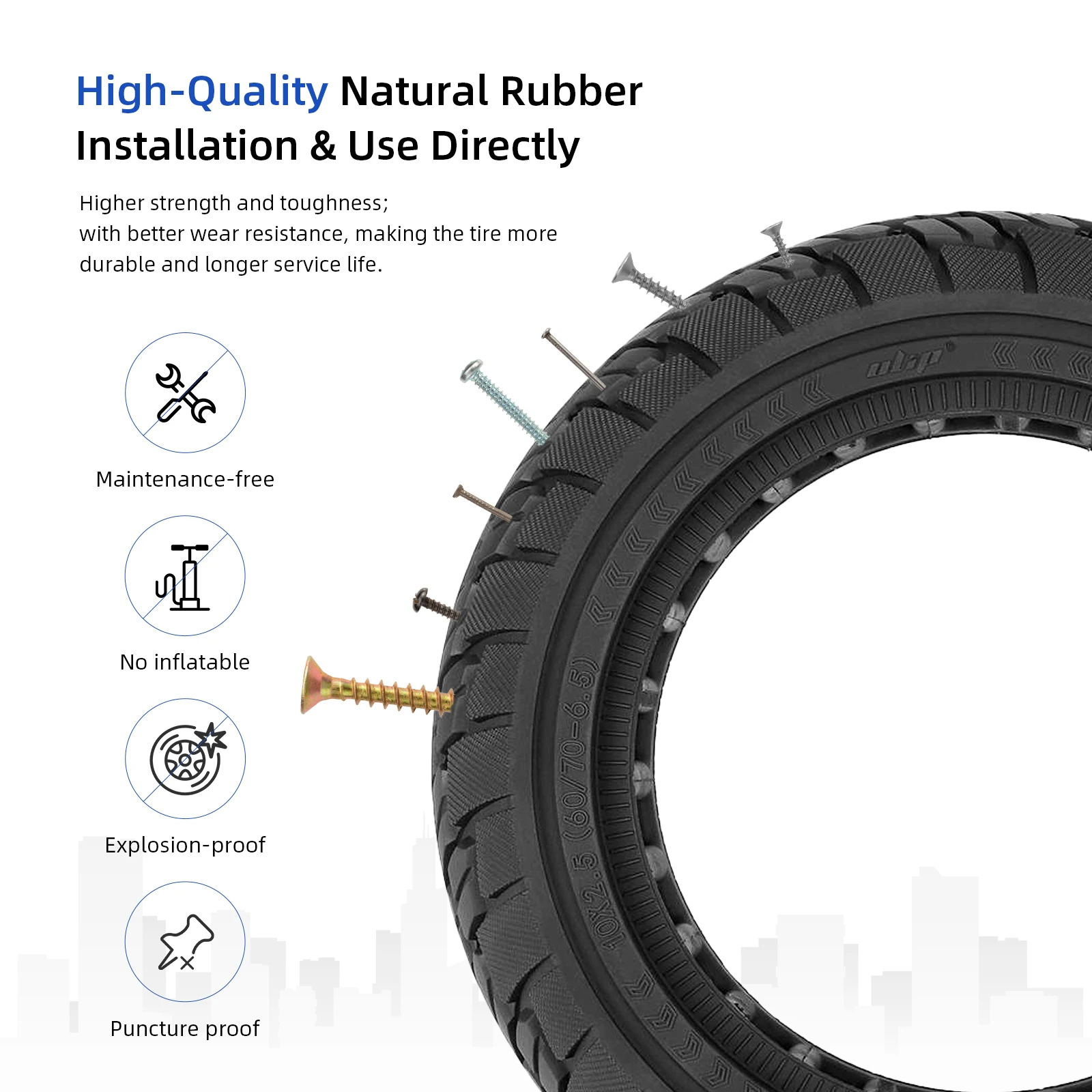 ULIP 10x2.5 Off-Road Solid Tire For Ninebot Max G30 G30D G30LP G30E Scooter 10Inch 60/70-6.5 Explosion-proof Tubeless Tyre Parts