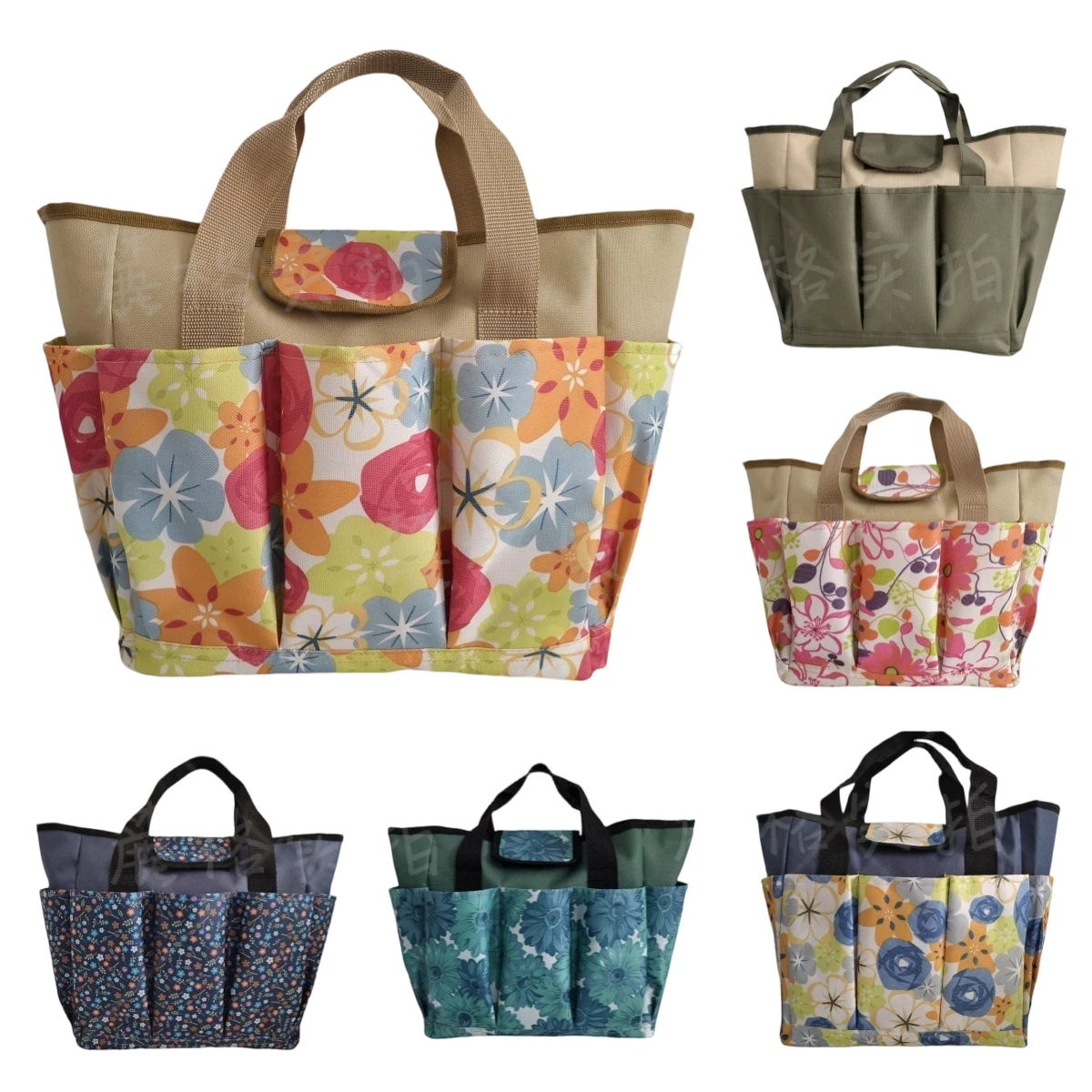 Waterproof Oxford Multi-Pocket Garden Tool Tote Bag Storage  Organizer Floral Gardening Tool Bag for Planting Repair Supplies