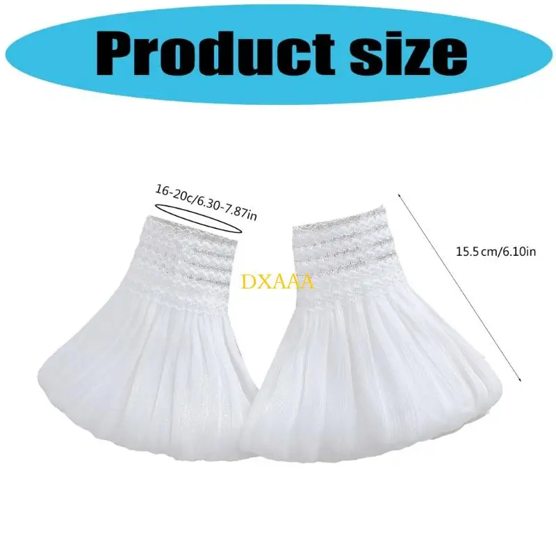 Dxaa encaje mangas con mangas acampanadas cubiertas brazo brazo mangas falsas para mujeres oficina