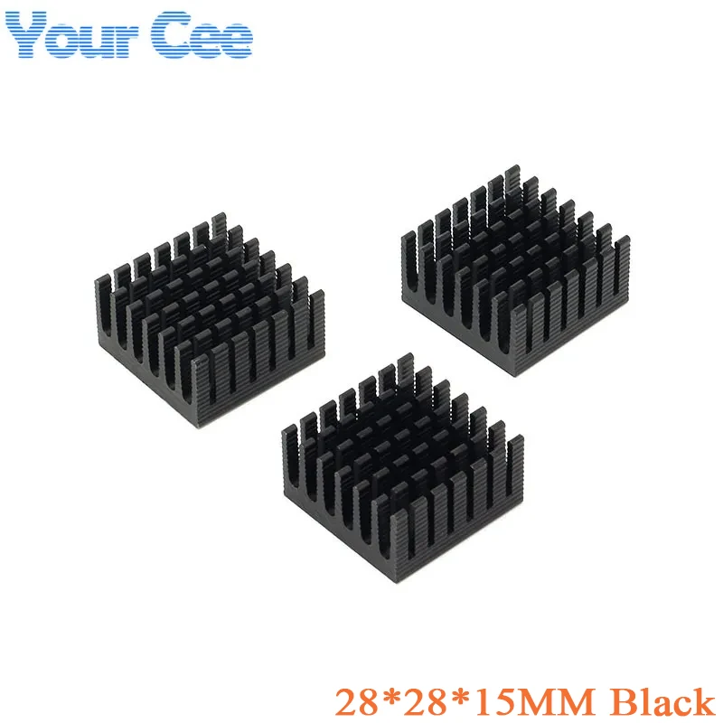 10pcs/5pcs 28*28*15mm Heatsink Cooling Fin Aluminum Heat Sink Radiator Cooler for Graphic Black 28X28X15mm