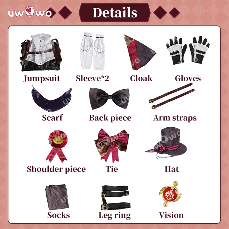 UWOWO Lyney Cosplay Collab Series: Game Genshin Impact Cosplay Fontaine Lyney Halloween Cosplays Costume