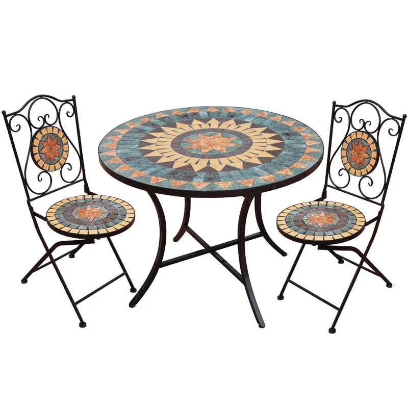 European-Style Iron Courtyard Outdoor Leisure Restaurant Garden Villa Outdoor Dining Table and Chair