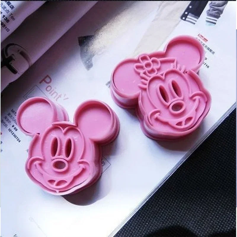 Disney Mickey Mouse Minnie Plastic Cartoon Molds Cute Cookies Rice Balls Color Mud Molds Kitchen Tools Gadgets DIY Baking Molds