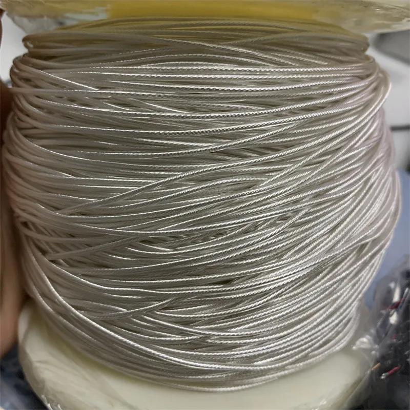 100 メートル単結晶銅メッキシルバーシングルコア銅メッキシルバーアップグレードライン 63 コア OD1.5MM