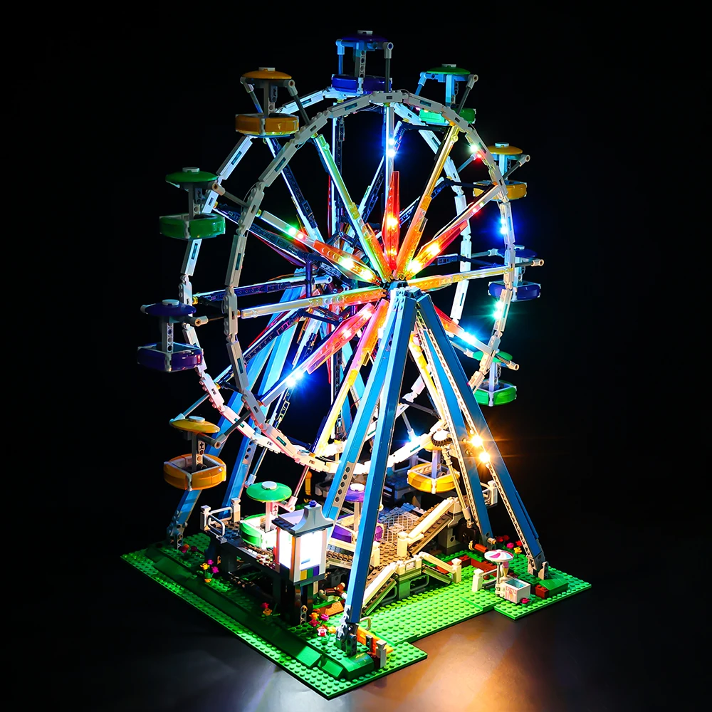 Kit d'éclairage LED pour blocs de construction de grande roue de ville, ensemble d'éclairage compatible avec Lego 10247
