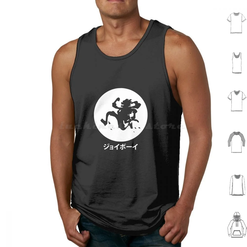 Luffy Gear 5 Moon Tank Tops Vest Sleeveless Luffy Gear 5 Moon Anime Cartoon Manga Logo