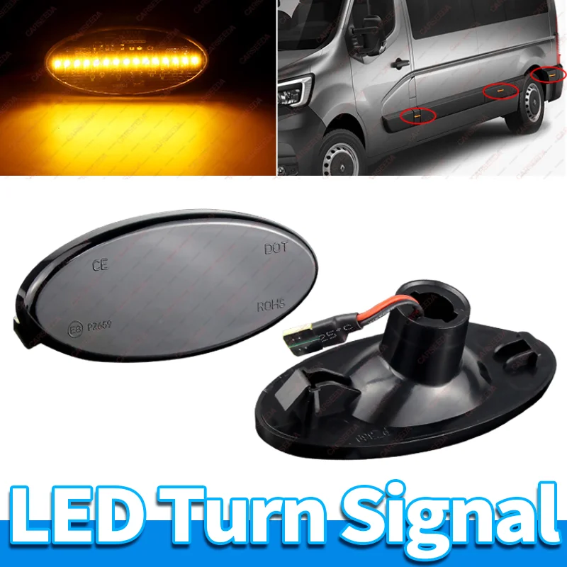 

Светодиодные последовательные боковые габаритные фонари ДЛЯ Renault Master III ДЛЯ Vauxhall Movano B Nissan NV400 Van Bus Platform Chassis 261B00001R