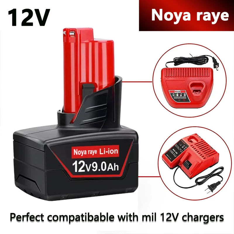 Náhrada za baterii Milwaukee M12 12V 3.0/9.0Ah XC 48-11-2412 48-11-2440 kompatibilní s palivem M12 MLW2553-20 2462-20 - náhled 5
