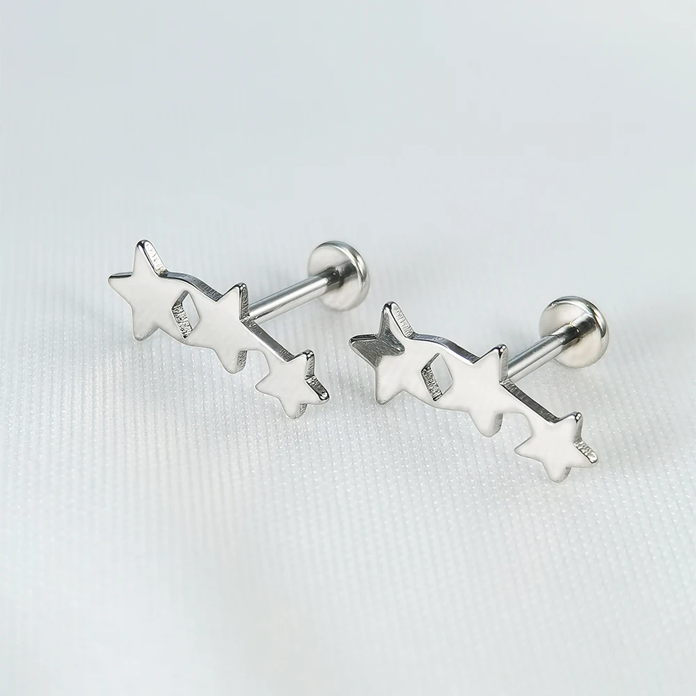 女性のためのスタイリッシュなスタースタッズイヤリング、絶妙なステートメント、多用途のクライミングイヤリング、女性のファッションジュエリー