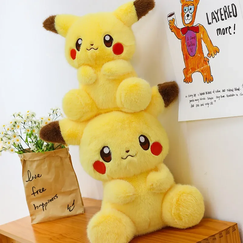 Peluche de Pikachu Grande y Adorable, Muñeco de Peluche Suave de Pikachu, Peluche de Pikachu Kawaii para Regalo de Cumpleaños para Fans, Decoración del Hogar