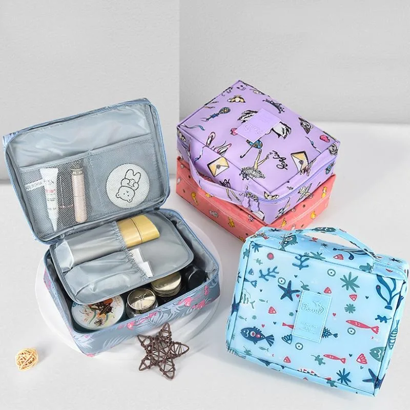 Multi-functional Cosmetic Bag Outdoor Travel Organization Makeup Storage Cases Compartments Bag Waterproof Storage Accessories