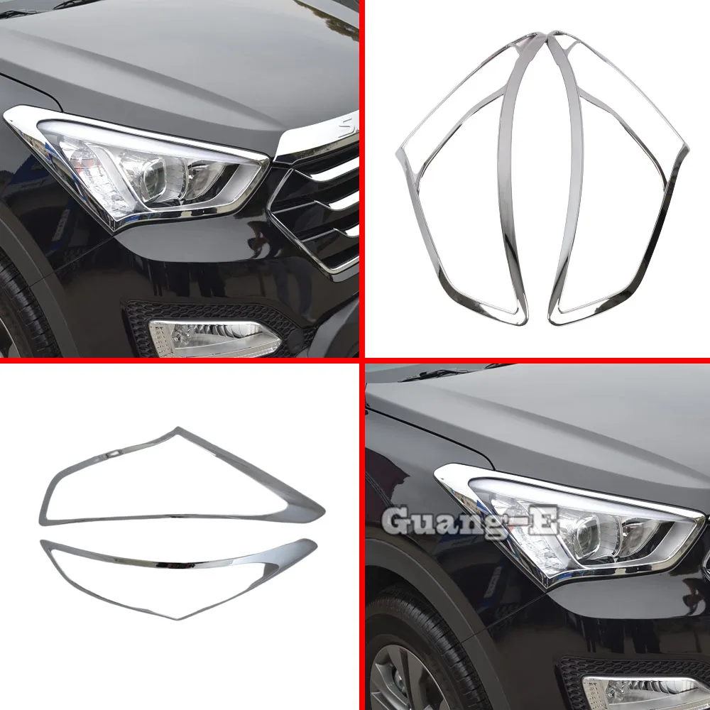 

Car Styling Cover Trim Front Light Head Lamp Frame Parts Eyebrow Stick For Hyundai IX45 SantaFe 2013 2014 2015 2016 2017 2018