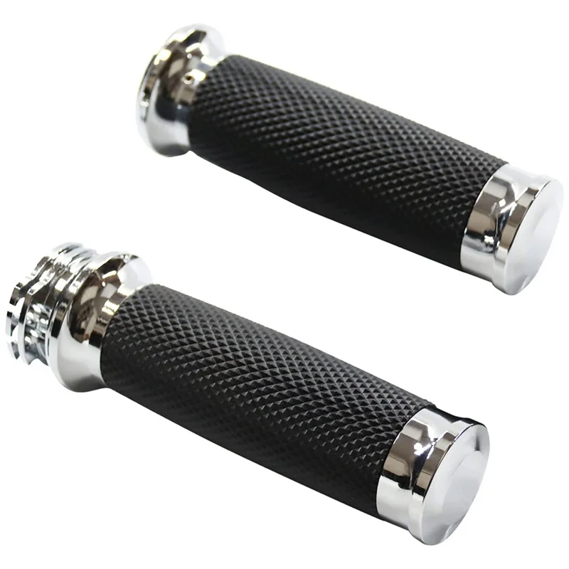 Universal 1In 25Mm Hand Grips Motorcycle Handle Bar Handlebar for Harley Touring Sportster 883 1200 XR for Suzuki Silver