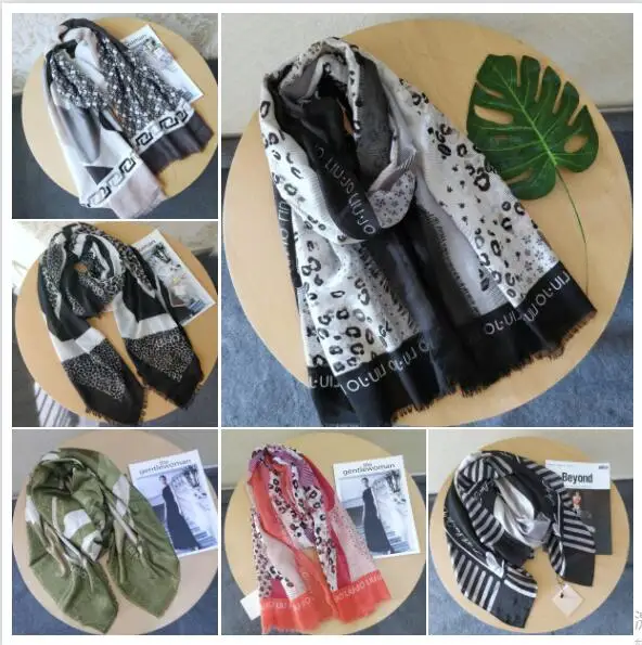 Foreign trade Italy women\'s scarf fashion letter printing shawl fabric comfortable temperament long scarf warm accessorie