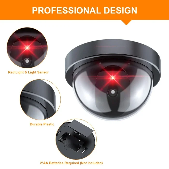 Dummy Fake Security CCTV Camera Simulation Monitor Surveillance with LED Flashing Light Home Business Office Outdoor Indoor Use