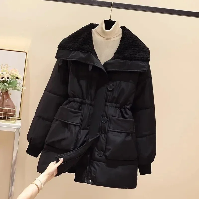 

Down Coat Women Parkas 2024 New Autumn Winter High-Quality Warm Cotton Padded Coat Popular Waist Fashion Outerwear Female Tops