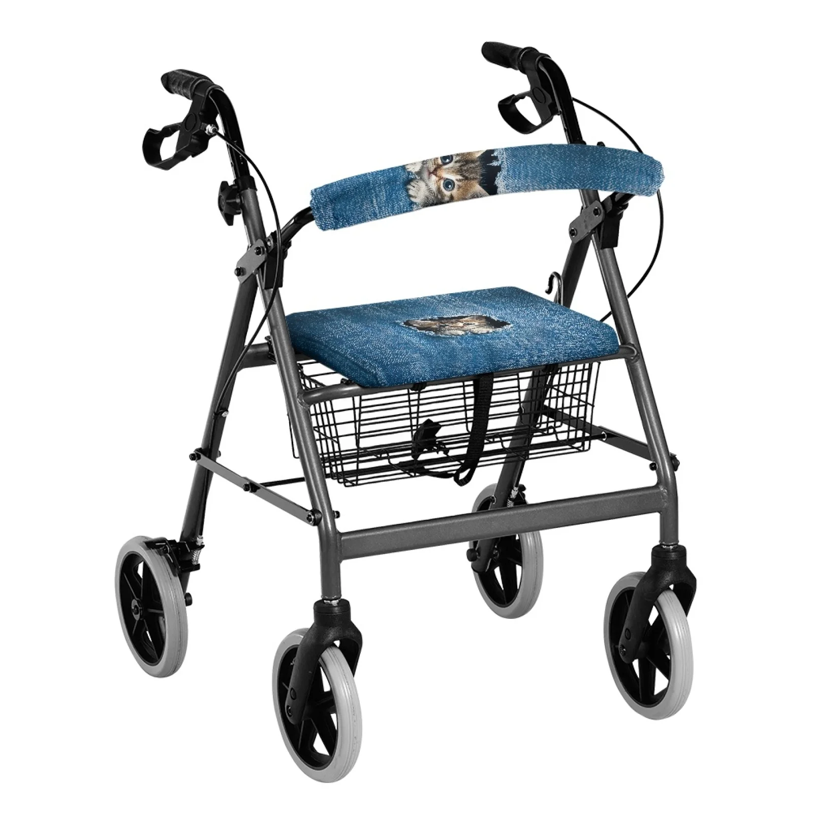 Coloranimal Cowboy Cat Pattern 2 Pieces Rollator Walker Seat Back Cover for Men Seat & Backrest Cover Set 2026 Trending
