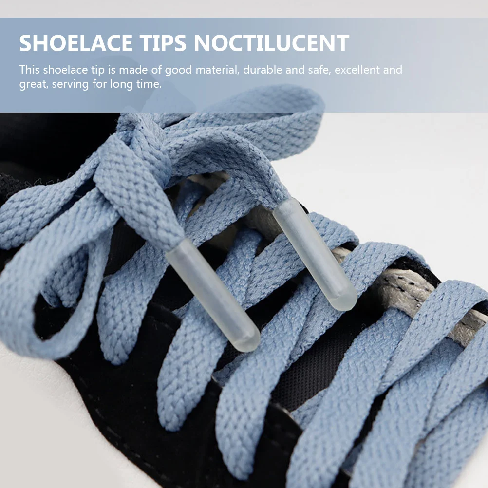 8 Pcs Shoes Shoelace Head Laces Tips Pointy White Durable Show Sneaker