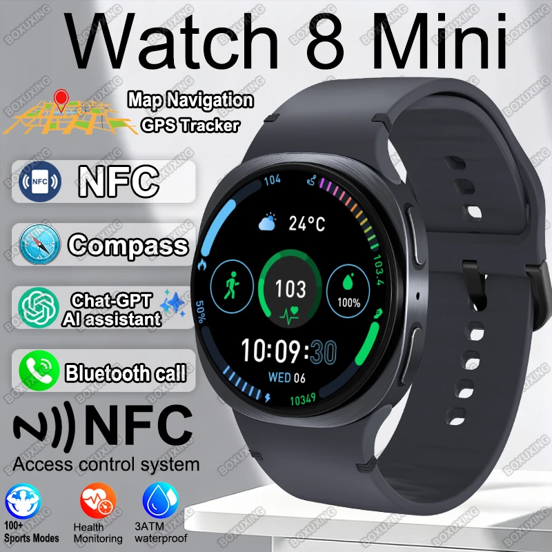 

Watch 8 Mini GPS Track Smart Watches For Men Women Sport Heart Rate Bluetooth Call NFC IP68 Waterproof Compass Smart Watch 2025