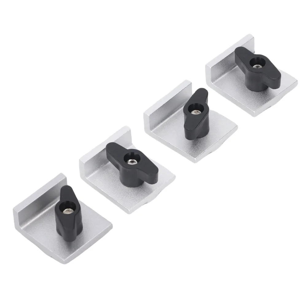 4pcs Aluminum Alloy T Track Stop Block With Knobs Short Block Woodworking Stop Block Universal Design Universal Stop Block
