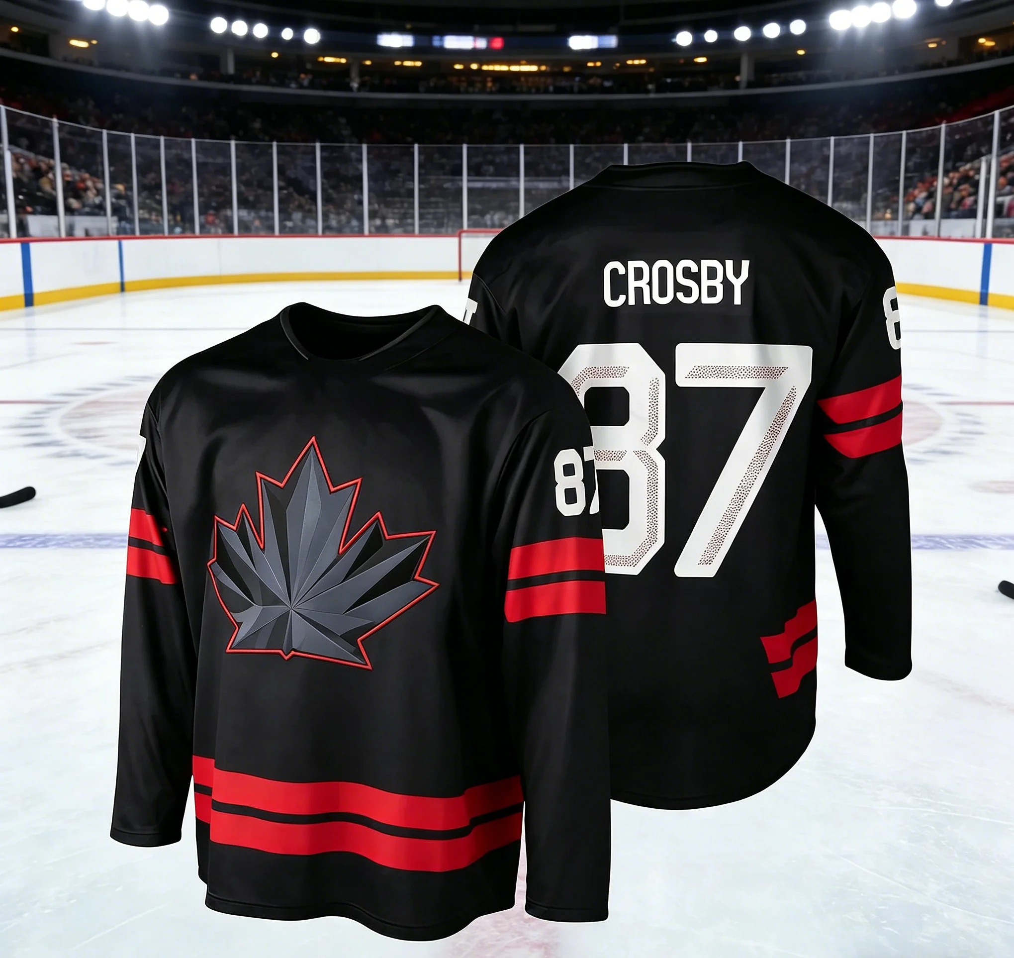 Canada Maple Leaf Graphic Mens Long Sleeve T Shirt  Ice Hockey Jersey Men's Sports T-shirt Training Suit Women's Large Size Tee