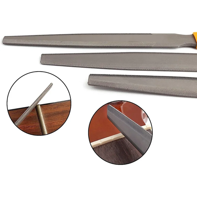 3 Pieces Conical Guitar Nut File Nut Slot File Set Double Edge Wire File Wooden Guitar B  Wire Tool