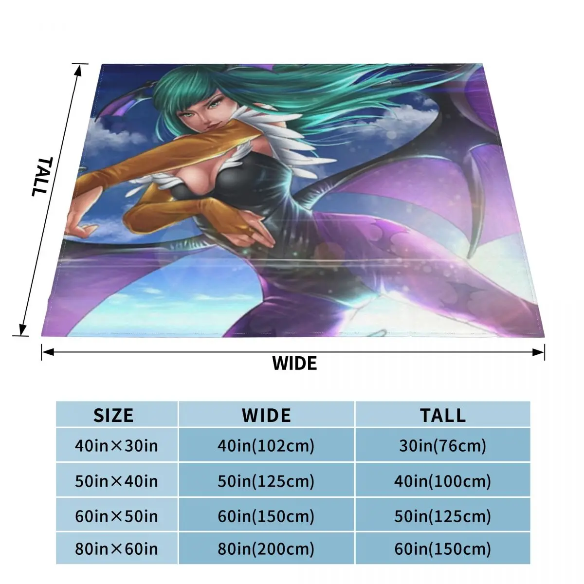 Cute Morrigan Aensland Throw Blanket Fashion Sofa Blankets valentine gift ideas Fluffy Shaggy Blanket