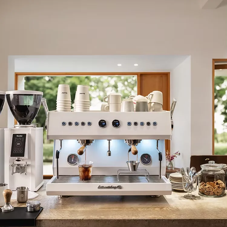 

Coffee Machine CRM3211A Italian Double Head Three in One Commercial Household Professional Semi-Automatic Coffee Maker