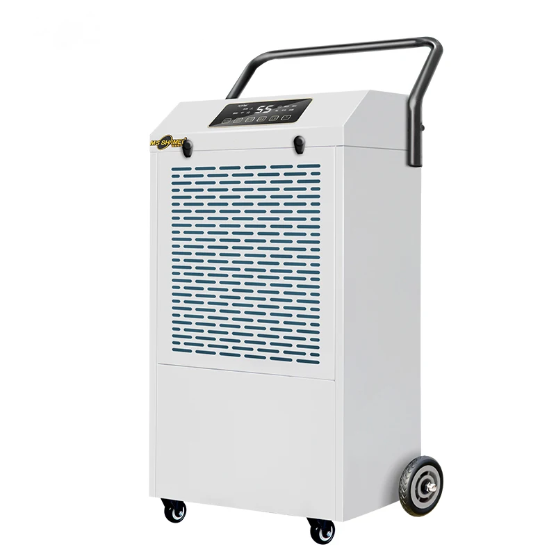 Professional Metal Sheet 60L Commercial Dehumidifier 110v System Big Wheels Dehumidifier