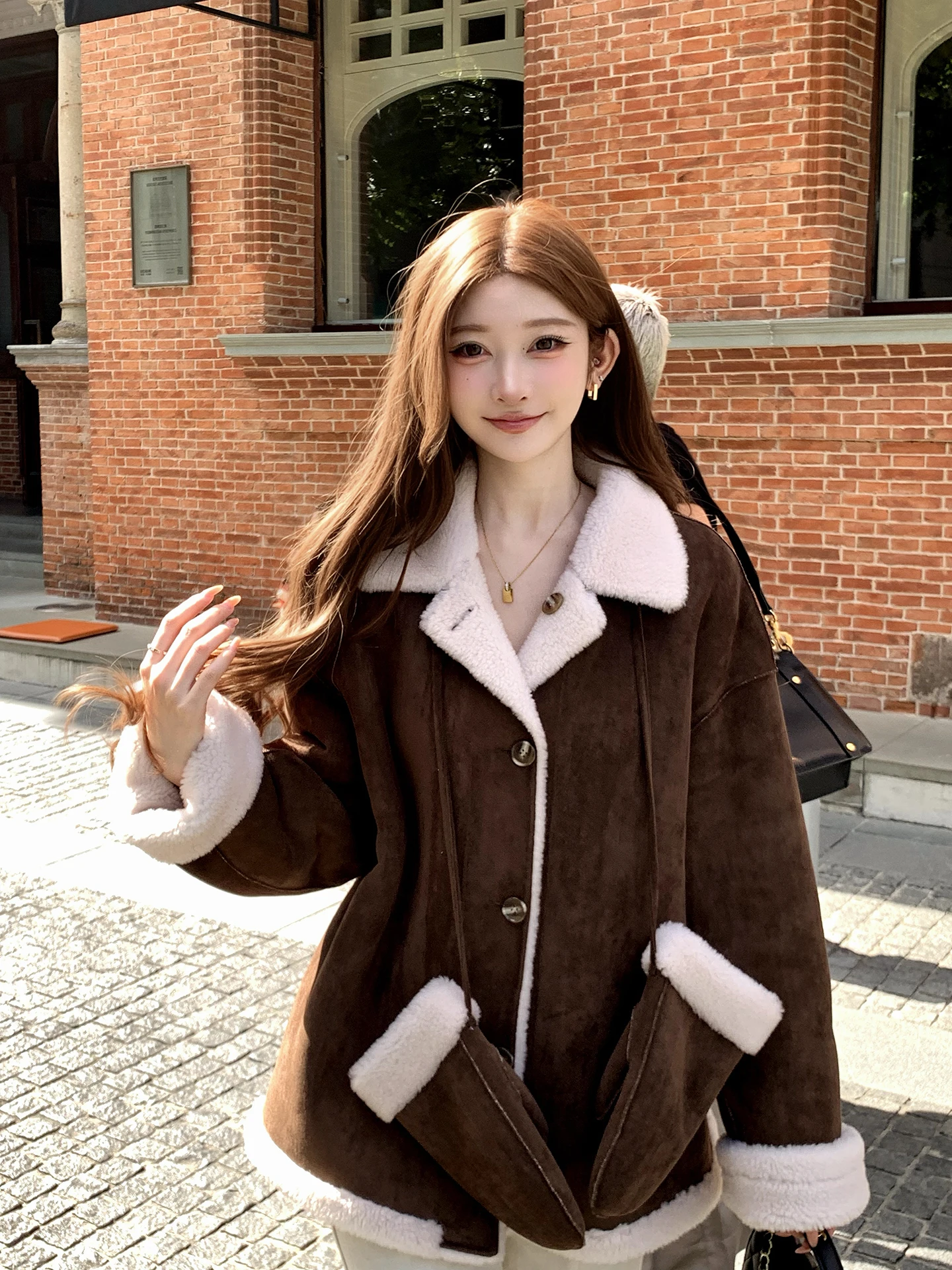 California Sunset Pelliccia di agnello Jaet Cappotti di pelle di pelliccia di agnello anti-età da donna Autunno Inverno Nuovo Sle Casual Loose Fit