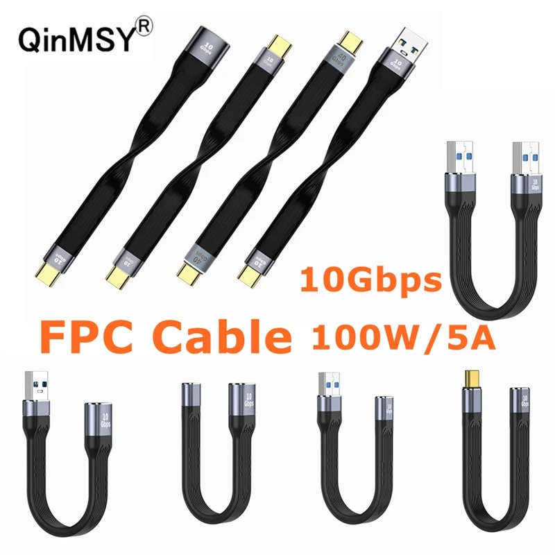 USB 3.2 To Type C 10Gbps Gen2 OTG Date Cable Male To Female Data USBC Charge Cord for PC TV Hard Disk Extension Short Cable 13cm