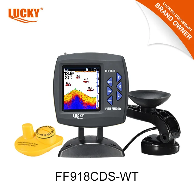 Lucky Bait Boat Fishfinder FF918CDS-WT Dot-Matrix-display met draadloze sensor en transducer Fishfinder voor tweeërlei gebruik Fishing Equ