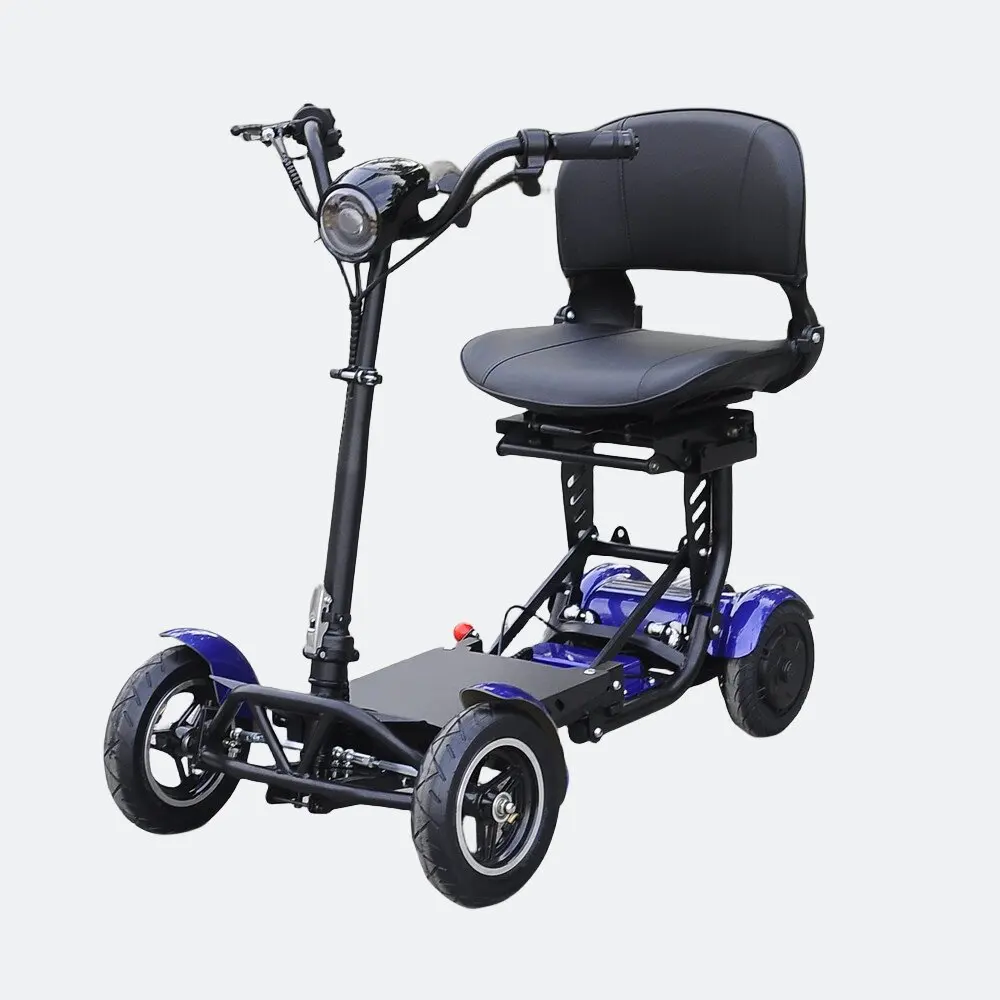 Foldable 4 Wheel Travel Mobility Scooter For Elders Disabled 500w 36v All Terrain Adult Folding Electric Scooter With Large Seat