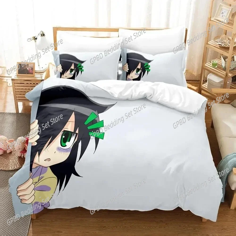 

Anime Tomoko Kuroki WataMote Bedding Set Bedroom Soft Modern Bedspreads Comefortable Kids Duvet Cover Quilt Cover And Pillowcase