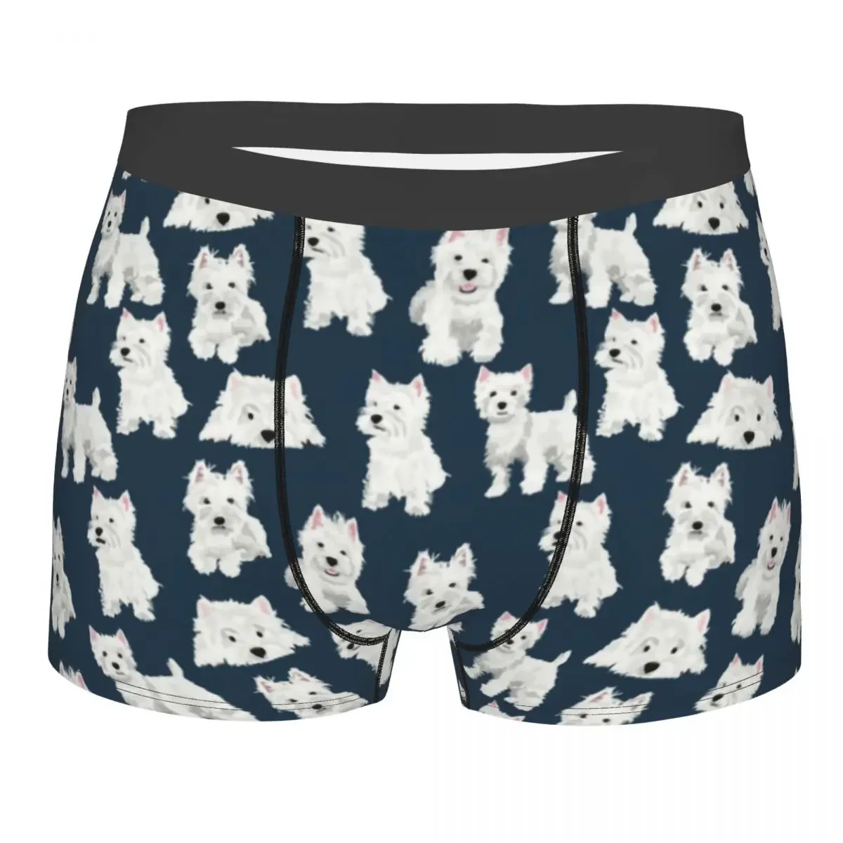 Male Fashion West Highland White Terrier Dog Underwear Westie Puppy Boxer Briefs Men Stretch Shorts Panties Underpants