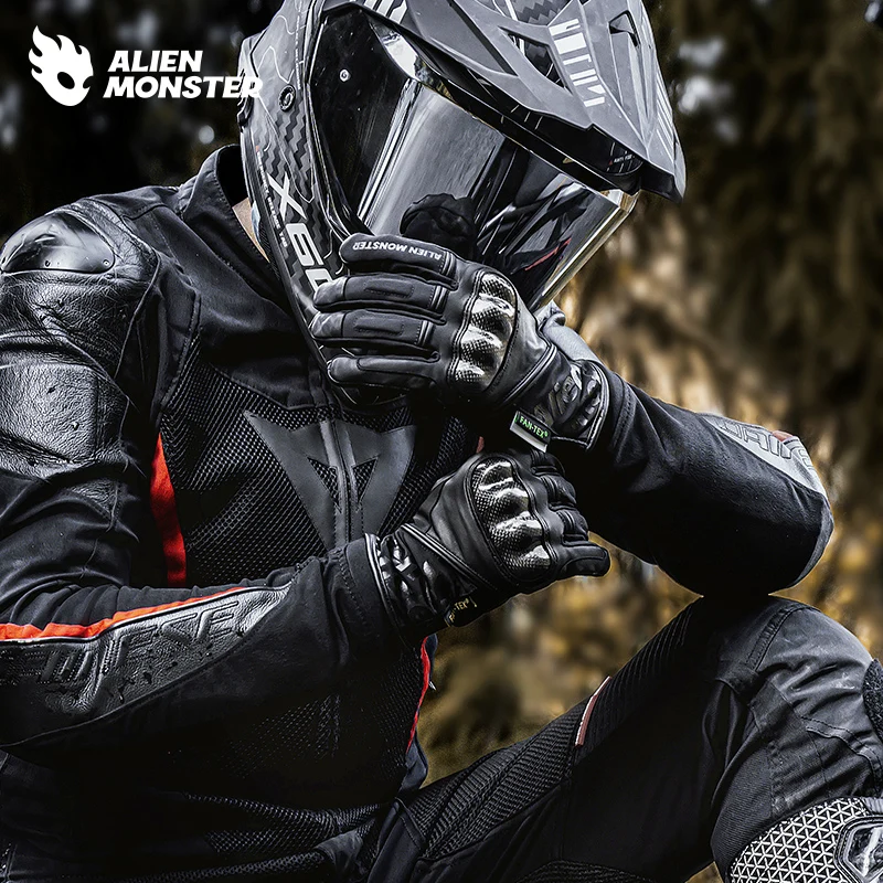 

Мужские зимние перчатки из натуральной кожи Luva Riding Moto Motorcycle Guantes Racing Equipment, водонепроницаемые зимние перчатки для мотокросса