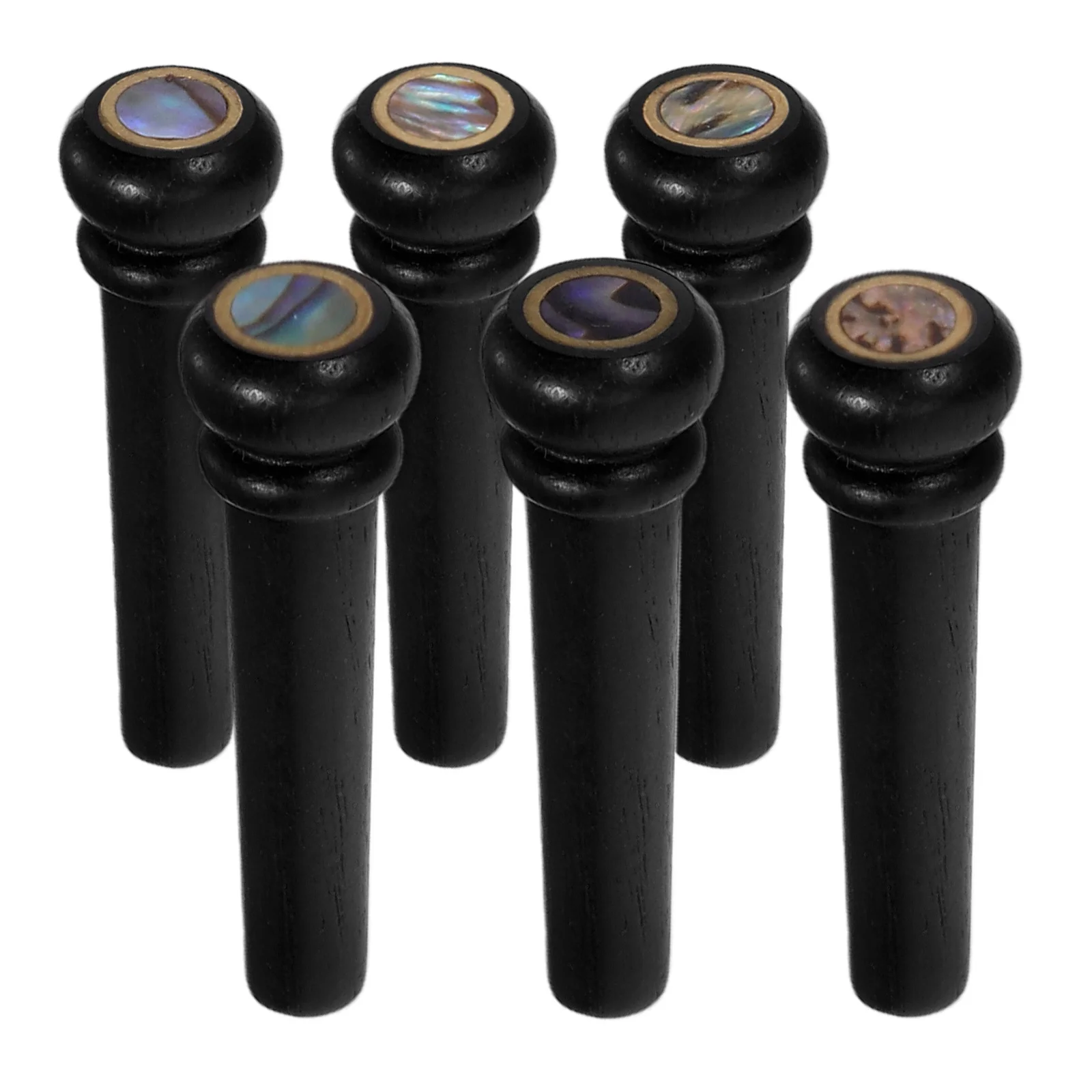 

6Pcs Wooden Guitar Bridge Pins Abalone Inlay Copper Ring Universal Replacement Parts Durable Elegant Tuning Pegs for Acoustic