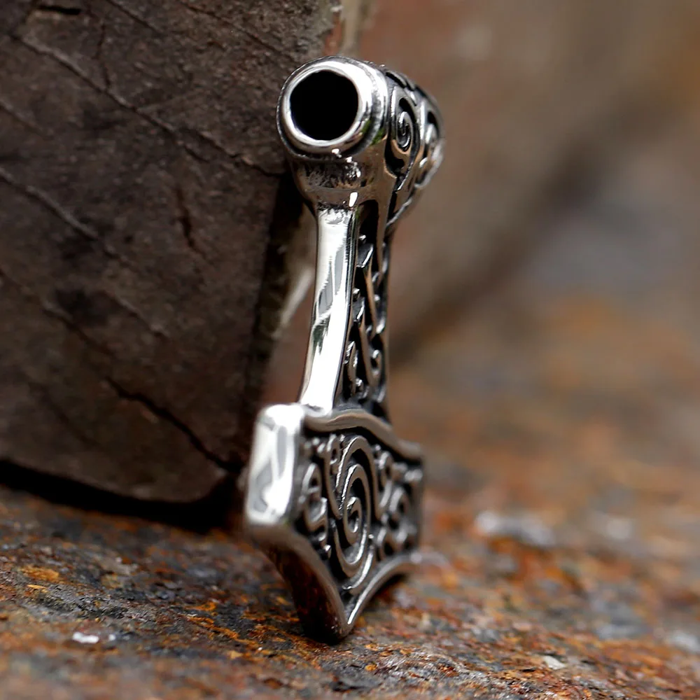 2023 New Style viking Vintage Nordic Thor Thor\'s Hammer Pendant For Men Stainless Steel Necklace Jewelry for gift free shipping