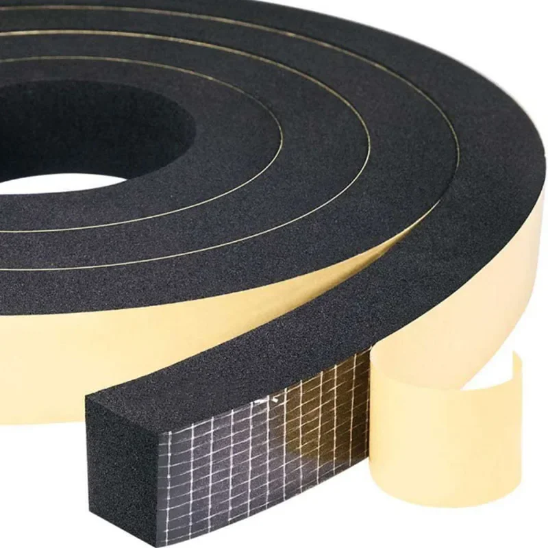 

10M EVA Rubber Sponge Door Window Seal Strip Soundproof Anti-collision Self Adhesive Tape Wall Insulation Acoustic Foam