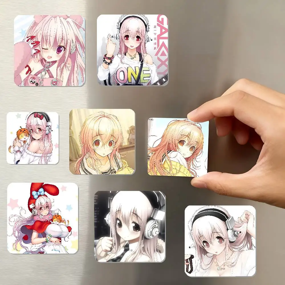 Super Sonico-S Refrigerator Magnet Square Stickers - Can Be Used To Personalize Home Decoration And Are Ideal Keepsakes Or Gifts