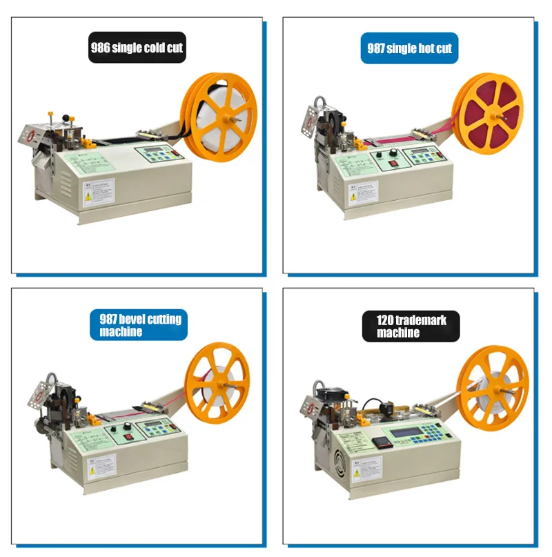 Tape Cutting Machine Computer Hot and Cold Cloth Belt, Auto Magic Adhesive Tape Zipper Webbing Machine Elastic Cut Tools