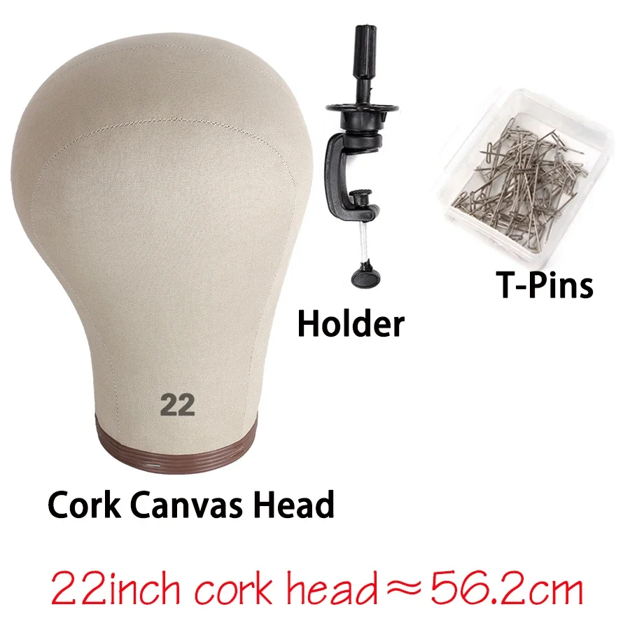 Cork Wig Canvas Block Head 21-24