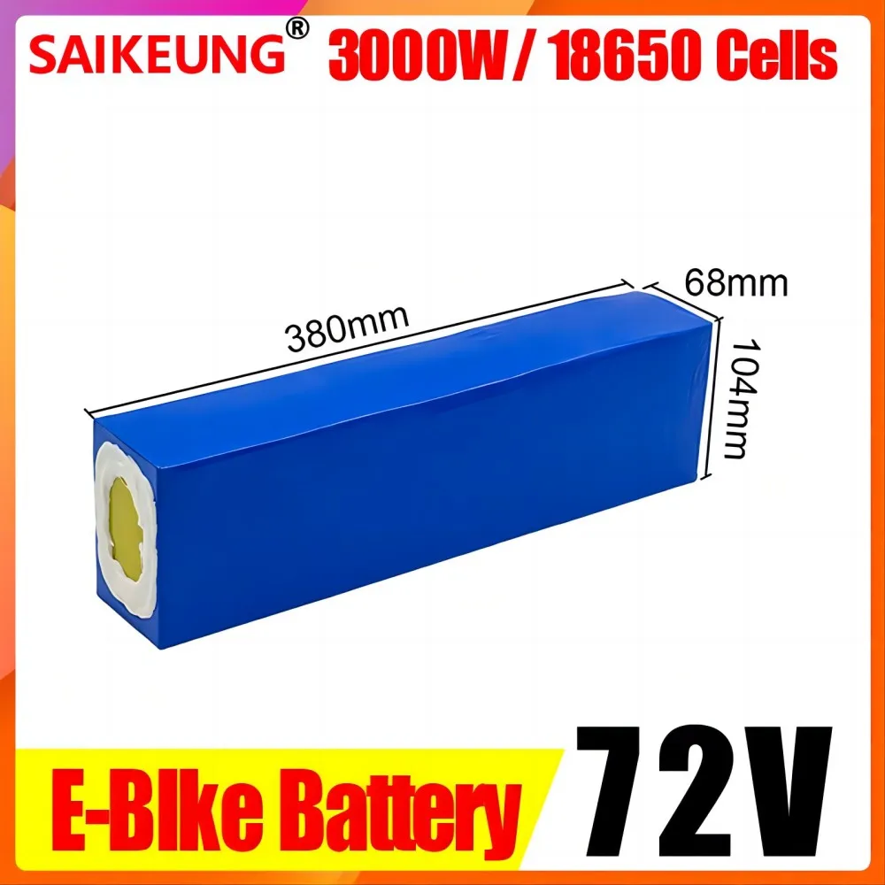 72v battery Electric Bicycle Conversion Kit 20 30ah 40 50ah 60ah 3000w Li-ion Pack Bike Motor Scooter Ebike Battery with Charger