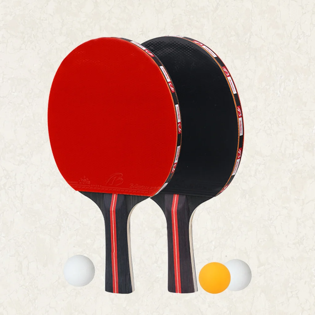 

Table Tennis Set With Balls Strong Wood Layer Anti-Slip Handle For Long Play Table Tennis Racket Horizontal Suit -Pong