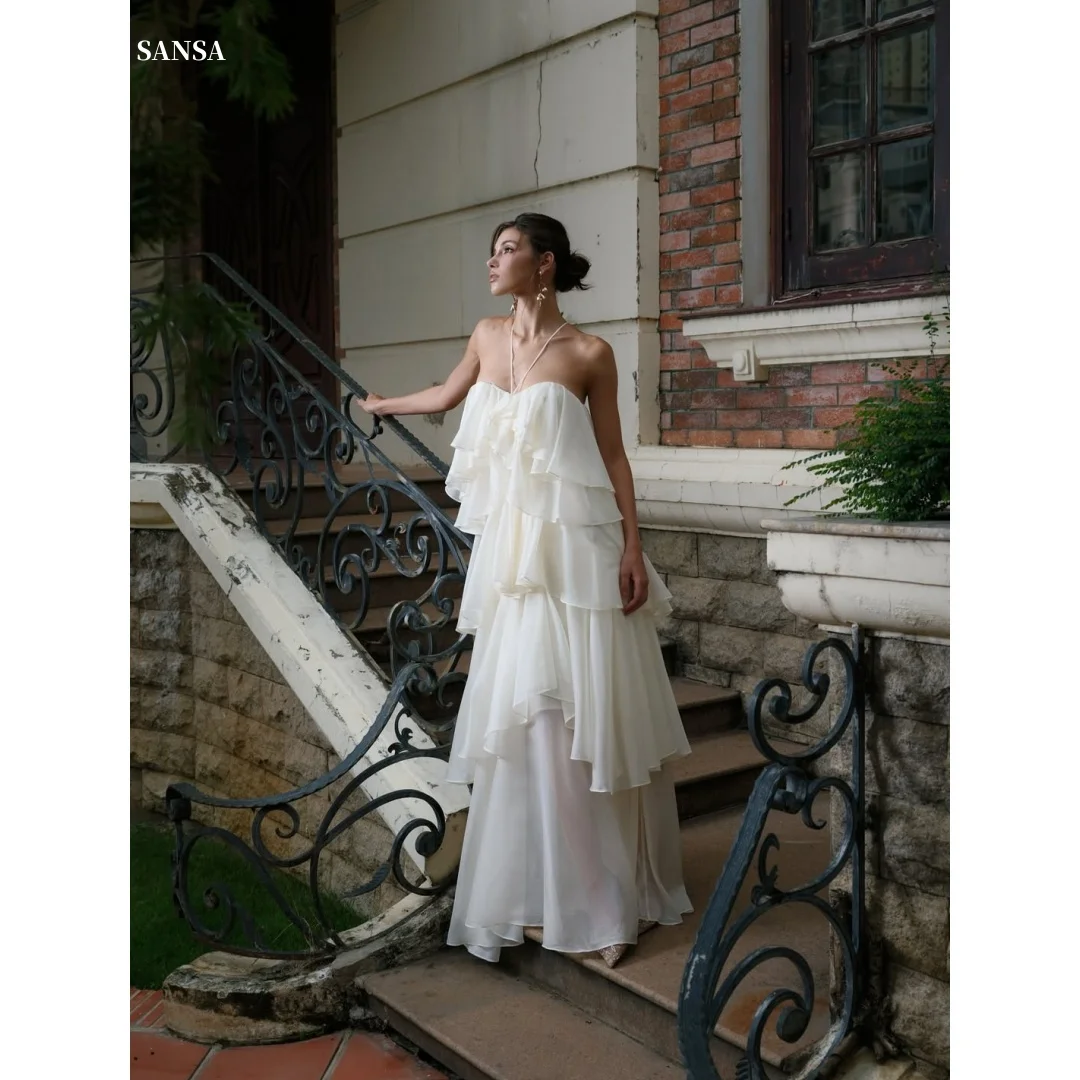 

Sansa Customized White Multi-Layered A-line Prom Dresses Taffeta فساتين للمناسبات الخاصة Floor-Length vestidos de festa 2025