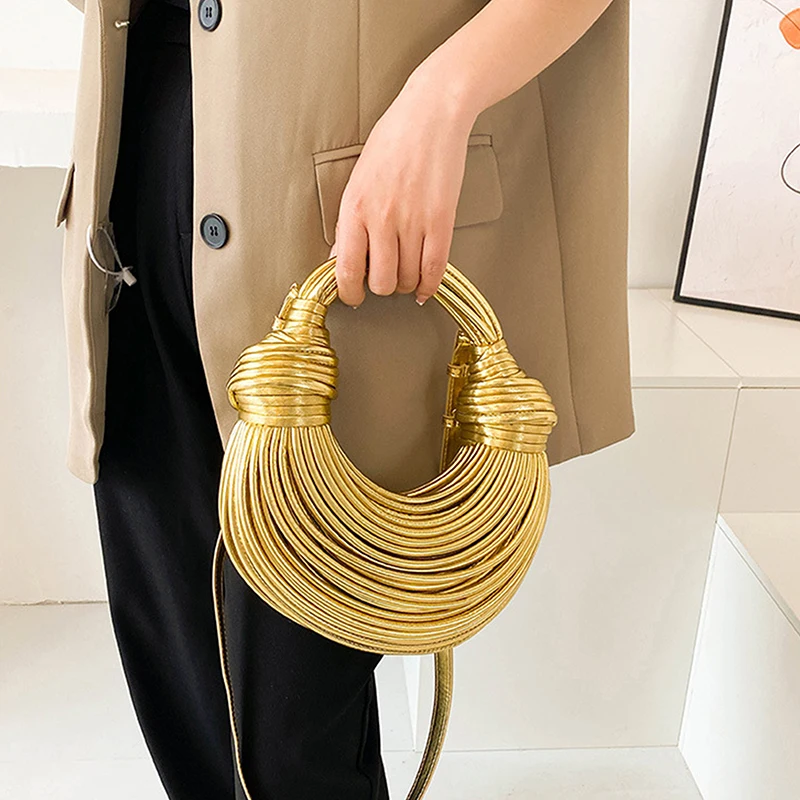 New Creative Noodle Handwoven Noodle Bags Rope Knotted Pulled Handbags For Women Cross Body Bag Single Shoulder Underarm Bag