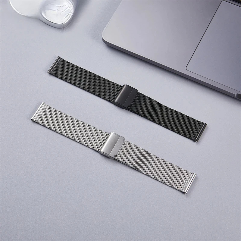 16mm18mm20mm Replacement Stainless Steel Watchband Accessories Quick Release Mesh Stainless Steel Watch Band Bracelet