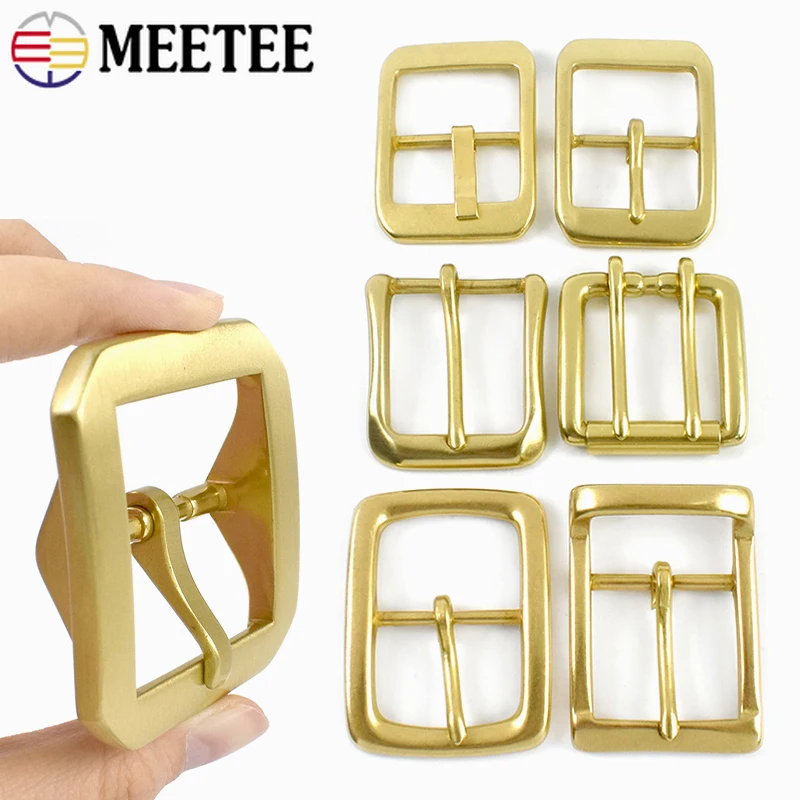 

1Pc 30-45mm Solid Brass Belt Buckles Pure Copper Men Waistband Head Jeans Pin Buckle Adjust Clasp DIY Leather Crafts Accessories