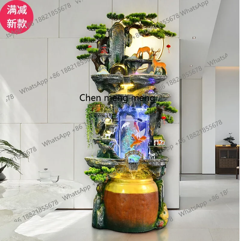 A74Large pastoral rockery flowing water fountain humidifier fish tank living room balcony floor ornament