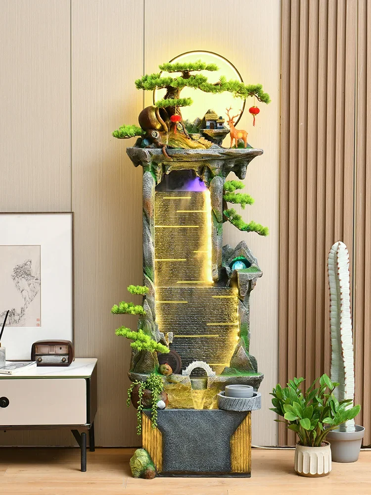 New Chinese rockery, flowing water fountain, office, living room decoration ornament, entrance circulation water feature